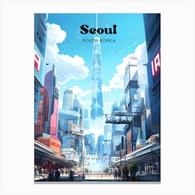 Seoul South Korea Cityview Travel Art Canvas Print