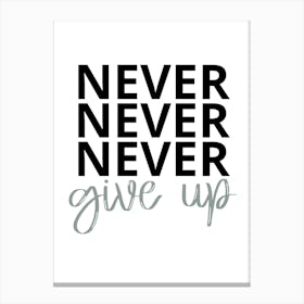 Never Never Give Up Canvas Print