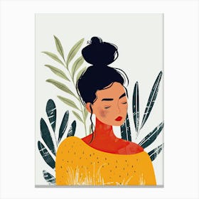 Illustration Of A Woman, Minimalism Canvas Print