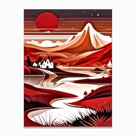 Red Sunset In Scotland Canvas Print