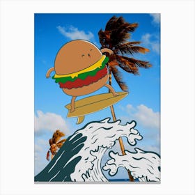 Burger Surfer 1 Canvas Print
