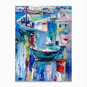 Port Of Haifa Israel Abstract Block 2 harbour Canvas Print