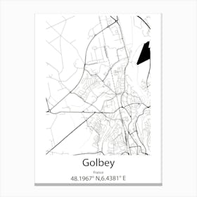 Golbey,France Minimalist Map Canvas Print