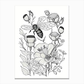 Pollination Bees 7 William Morris Style Canvas Print