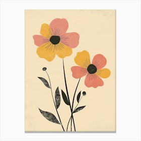 Shreveport Flower Market Boho Minimalist Style Canvas Print