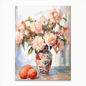 Camellia Flower And Peaches Still Life Painting 4 Dreamy Canvas Print