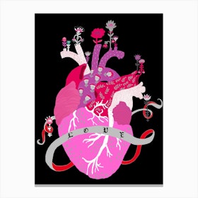 Pink Heart Canvas Print