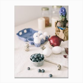 Blue Eggs And Blueberries 2 Canvas Print