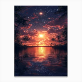 Sunset Over Water 15 Canvas Print