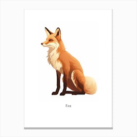 Fox Kids Animal Poster Canvas Print