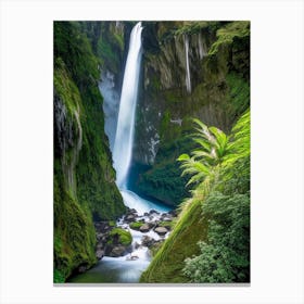 Karawau Gorge Waterfalls, New Zealand Realistic Photograph (1) Canvas Print