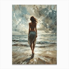 Woman On The Beach Canvas Print