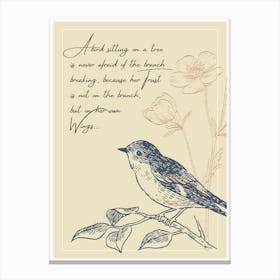 Bird on Branch Canvas Print