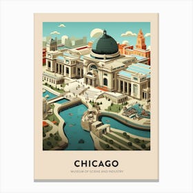 Museum Of Sciene And Industry 3 Chicago Travel Poster Canvas Print