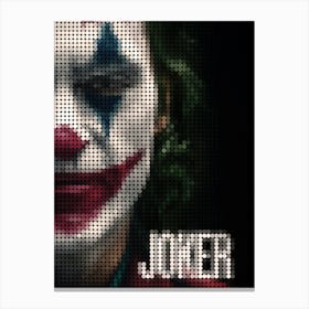 Joker In A Pixel Dots Art Style Canvas Print