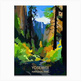 Yosemite National Park Travel Poster Matisse Style 5 Canvas Print