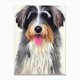 Bearded Collie 3 Watercolour dog Canvas Print