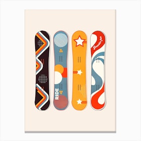 Retro Snowboards Canvas Print