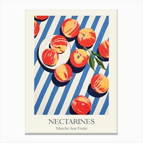 Marche Aux Fruits Nectarines Fruit Summer Illustration 1 Canvas Print