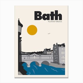 Bath City Print (Grey) Canvas Print