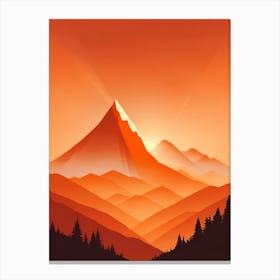 Misty Mountains Vertical Composition In Orange Tone 242 Canvas Print