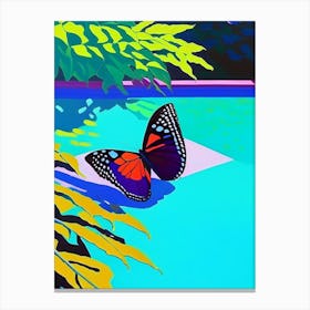 Butterfly In Park Pop Art David Hockney Inspired 1 Canvas Print