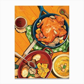 Chicken In A Pot Canvas Print