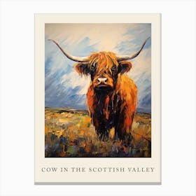 Brushstroke Style Painting Of Highland Cow 2 Canvas Print