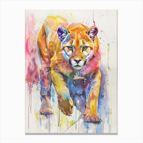 Puma Colourful Watercolour 1 Canvas Print