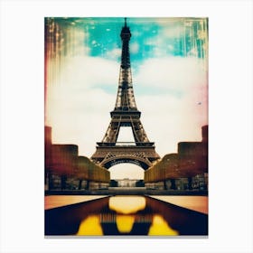 Paris Eiffel Tower - Double Exposure Polaroid  Canvas Print