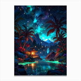 Night Landscape Wallpaper Canvas Print