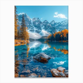 Autumn Lake In Banff National Park Canvas Print