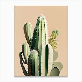 Nopal Cactus Neutral Abstract 3 Canvas Print