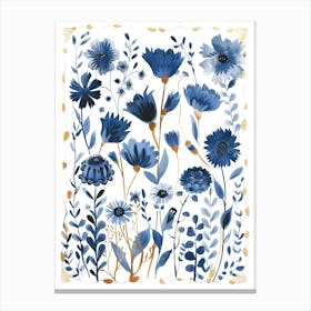 Blue Flowers 62 Canvas Print