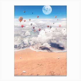 Surreal Sea Of Clouds And Hot Air Balloons Canvas Print