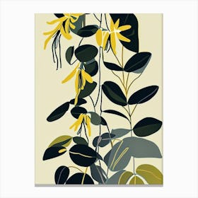 Fringed Loosestrife Wildflower Modern Muted Colours Canvas Print