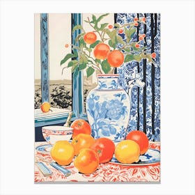 Oranges In A Vase Canvas Print