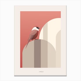 Minimalist Finch 2 Bird Poster Canvas Print