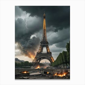 Eiffel Tower Apocalypse Canvas Print