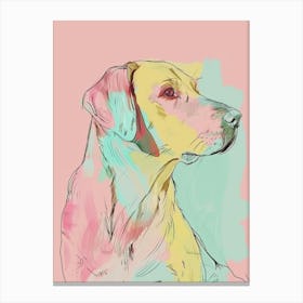 Chesapeake Bay Retriever Dog Pastel Line Watercolour Illustration 3 Canvas Print
