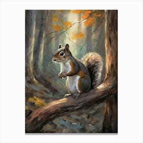 Squirrel In The Woods 4 Canvas Print