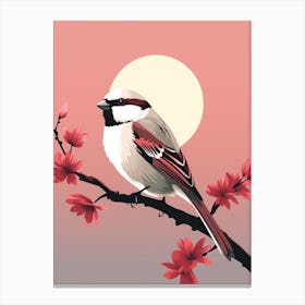 Minimalist House Sparrow 2 Illustration Canvas Print