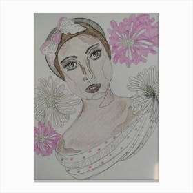 Lady with headress Canvas Print