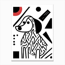 Dog With Geometric Shapes Painting Canvas Print