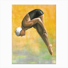 High Diver with Yellow Sky Canvas Print