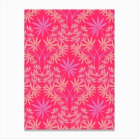 GLAMOUR Floral Botanical Luxe Maximalist Damask in Lavender Purple Cream Blush on Fuchsia Hot Pink Canvas Print