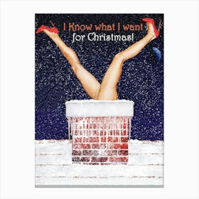 Beautiful Legs Stuck In A Chimney, Funny Holiday Poster Canvas Print