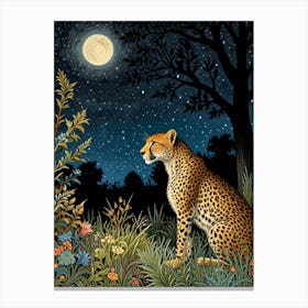 William Morris Cheetah At Night Canvas Print