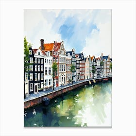 Amsterdam Watercolor Painting 2 Canvas Print