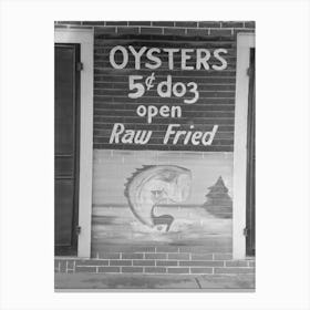 Painted Sign On Side Of Store, Abbeville, Louisiana By Russell Lee Canvas Print